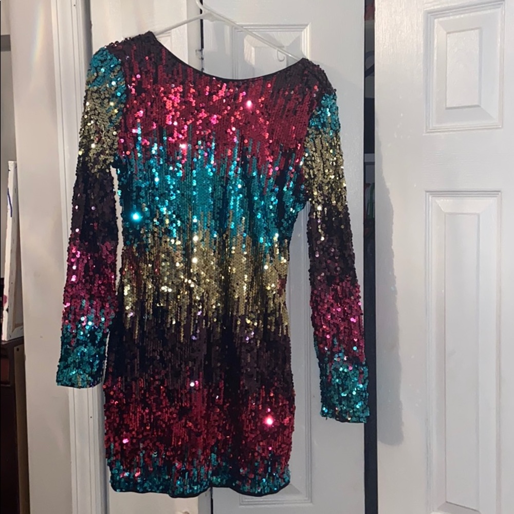 SHEIN sequin ombré sparkly party dress